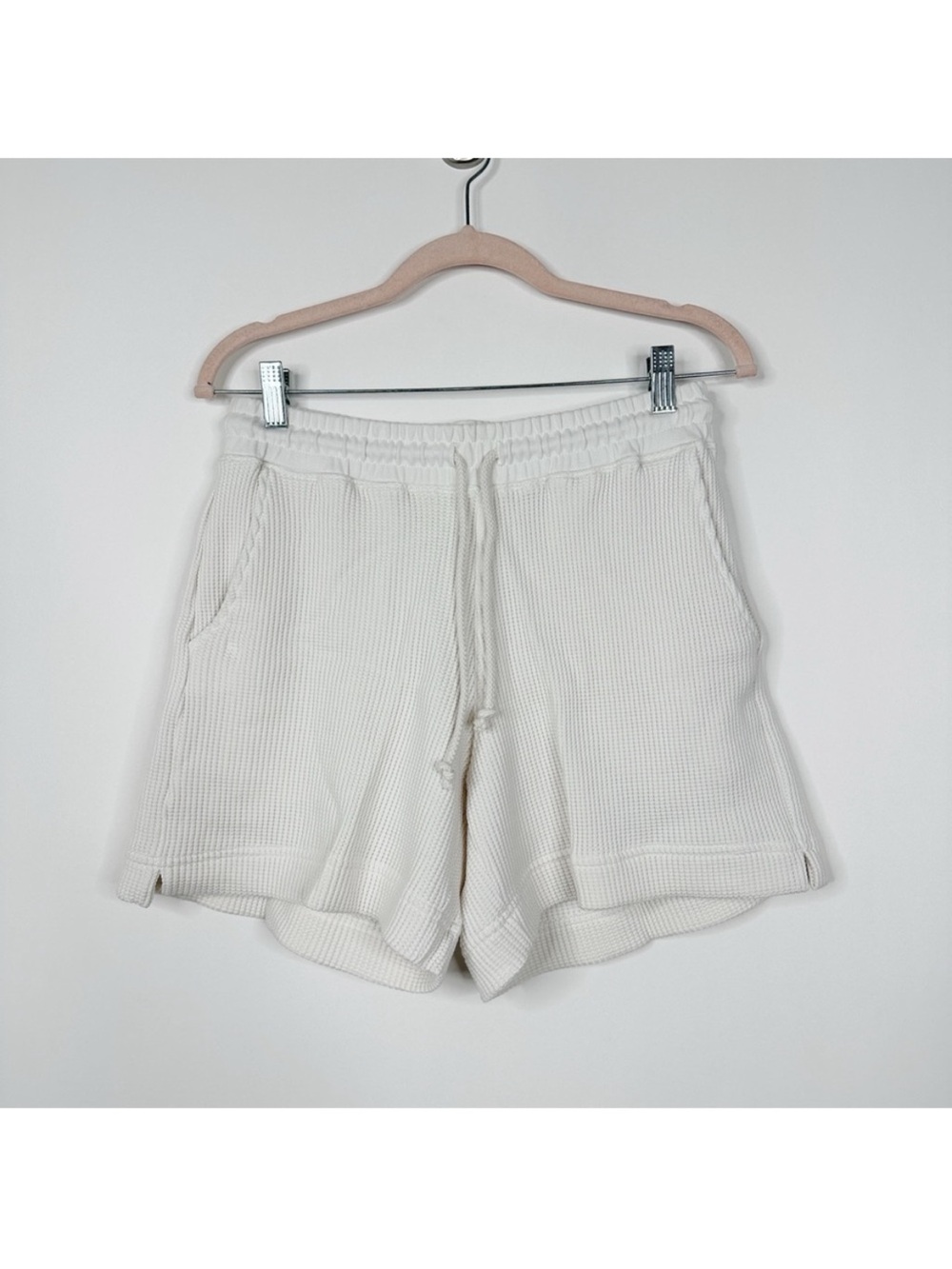 AYR The Waffle Cone Short in Seashell Pima Cotton High Rise L - Picture 2 of 5